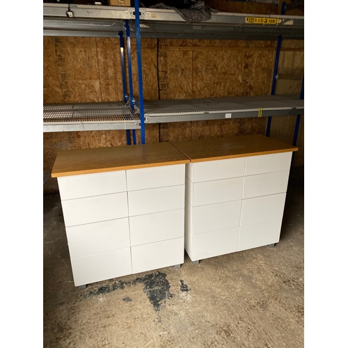 297 - A pair of Modern white chest of drawers.

Dimensions - 35.5