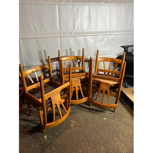 300 - Mid Century Danish Inspired Teak Set of six dining chairs. 

Dimensions - 18