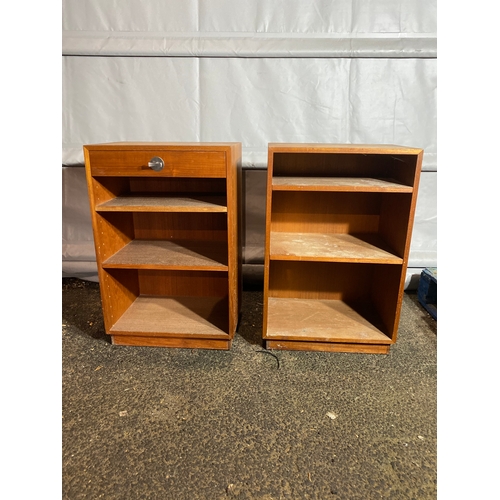 327 - A quantity of mid century teak Shelving / Ladderax Cupboards compartments 

Please see images for al... 