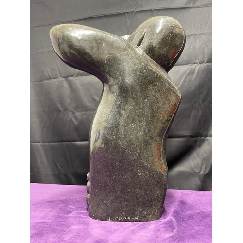 21 - African Masters of Stone Sculptures Serpentine Signed Damian Manuhwa