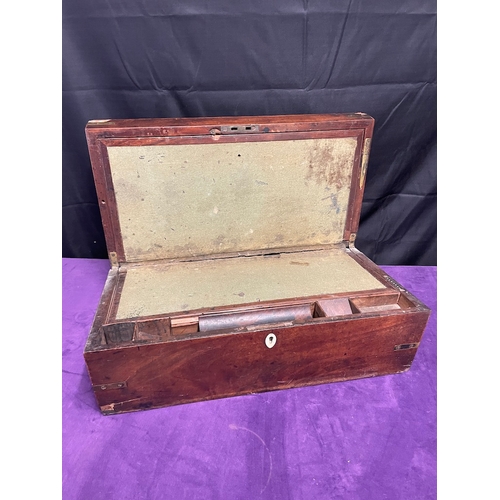 66 - 19th Century Writers Box with compartment 56CM x 28cm x 20cm