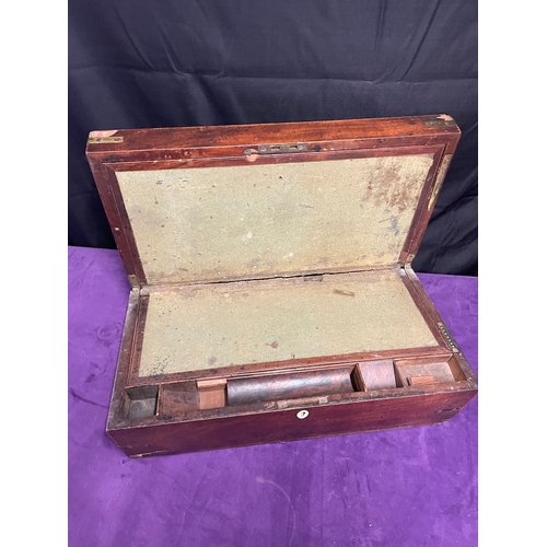 66 - 19th Century Writers Box with compartment 56CM x 28cm x 20cm