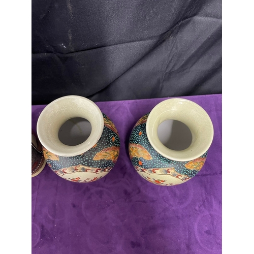 75 - Two Pairs of Vintage Oriental Satsuma Vases