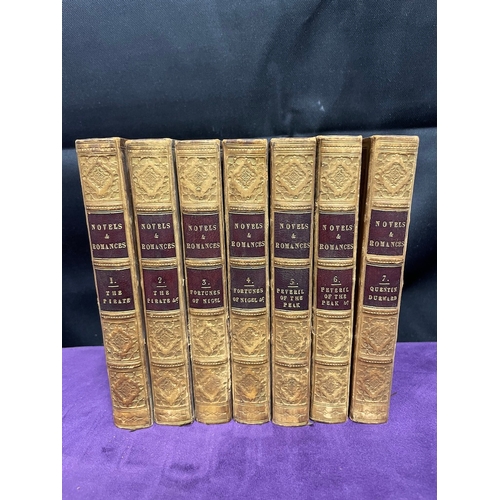 84 - 7 Vols Original Leather Bound Novels & Romances of The Author of Waverley - Edinburgh 1825 Scott, Si... 