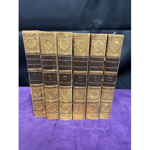 85 - 6 Vols Original Leather bound Historical Romances of The Author of Waverley , Edinburgh 1824  Sir Wa... 