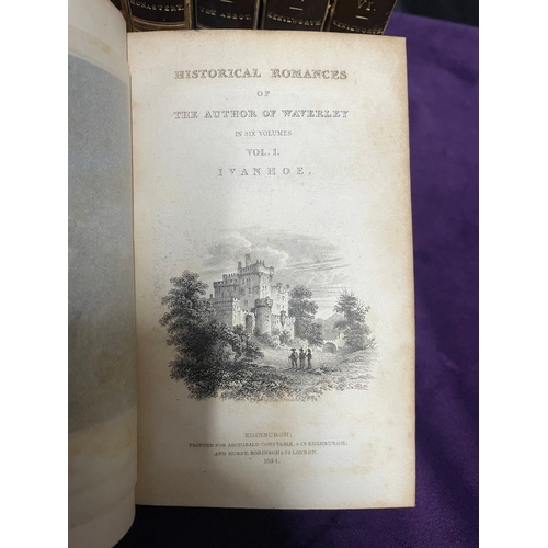 85 - 6 Vols Original Leather bound Historical Romances of The Author of Waverley , Edinburgh 1824  Sir Wa... 