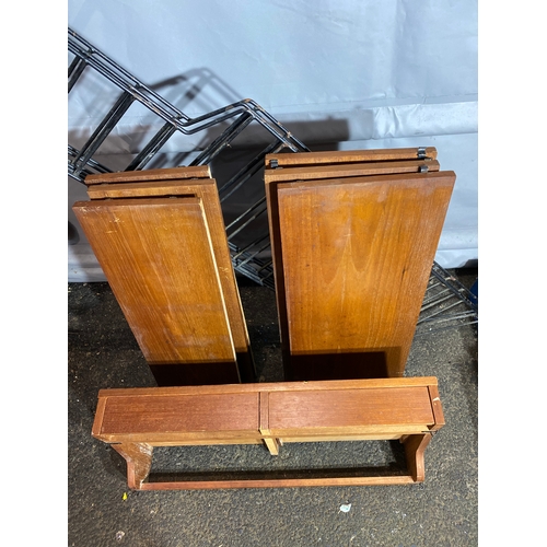 349 - Mid Century Teak Ladderax system including 

Three of each narrow and wide shelves.