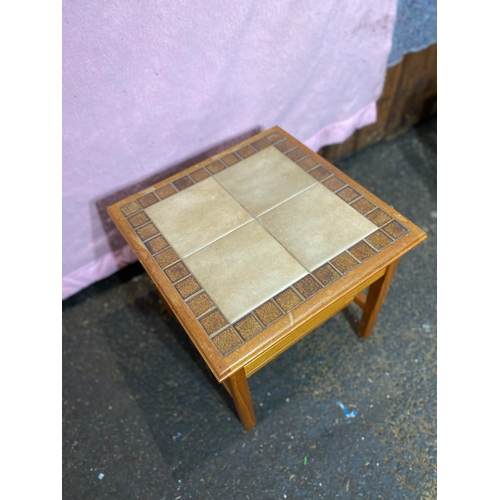 351 - A selection of various Mid Century small furniture. 
Including two small tables and a Leather pouffe... 