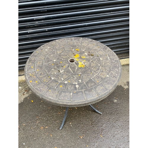 353 - Circle tile effect Garden table 

Dimensions - 30