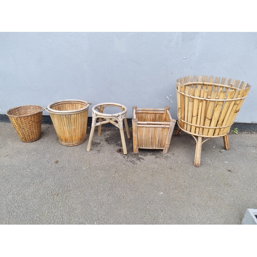 378 - A collection of wooden garden flower / garden baskets