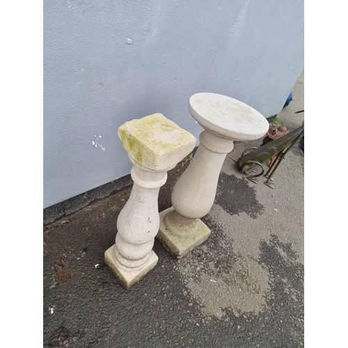 379 - Two stone garden plinths