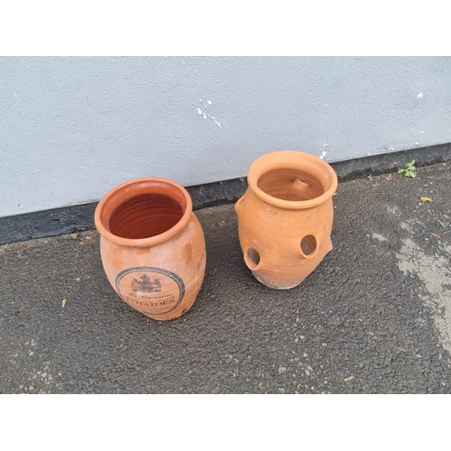 384 - Two terracotta garden pots / planters