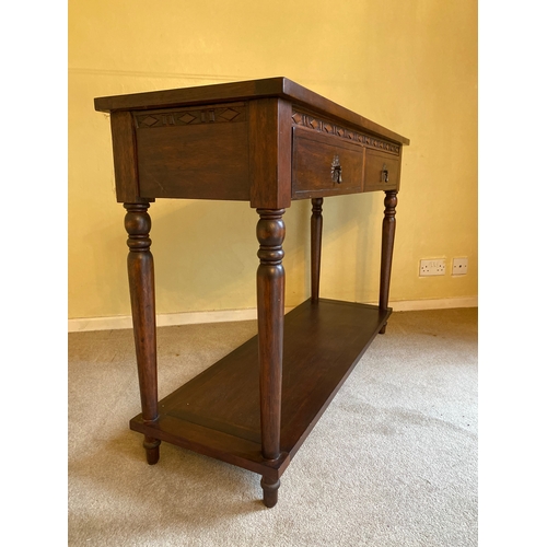 255 - Late 20th century Two draw sideboard / console hall table

Dimensions - 47.5 