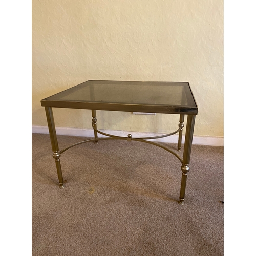 261 - Vintage 20th century French Brass & Glass coffee / lamp tables

For dimensions please see images.