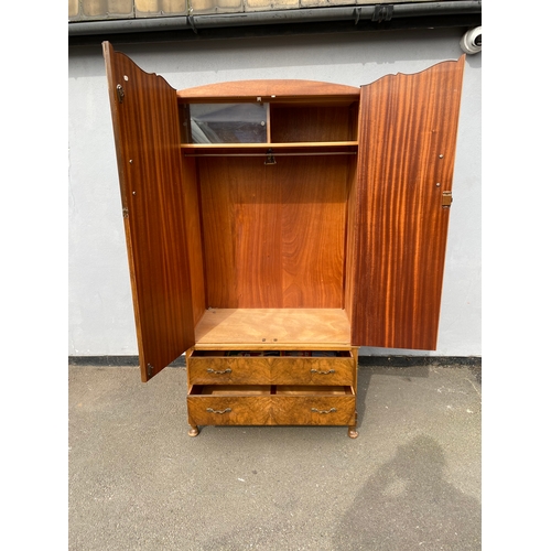 272 - 20th century walnut wardrobe with two drawers and top storage. 

Dimensions - 21