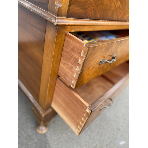 272 - 20th century walnut wardrobe with two drawers and top storage. 

Dimensions - 21