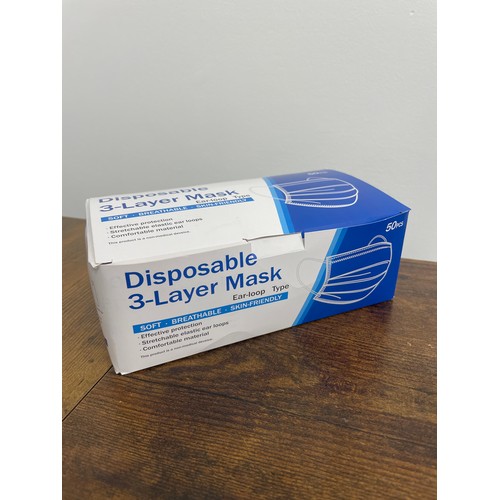 415 - A box containing 5000 brand new disposable 3-layer masks (ear loop type). Blue - Non Medical