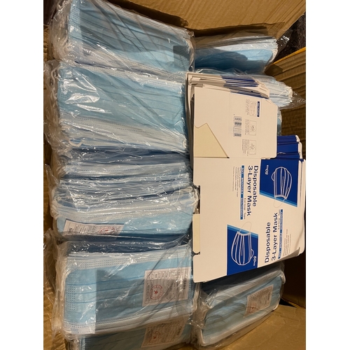 416 - A box containing 5000 brand new disposable 3-layer masks (ear loop type). Blue - Non Medical