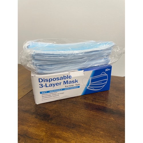 416 - A box containing 5000 brand new disposable 3-layer masks (ear loop type). Blue - Non Medical