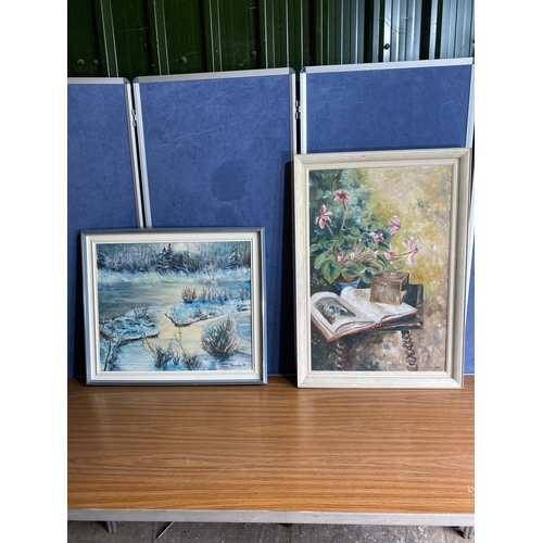 238 - Two nature inspired paintings. One by Kroecher.

See images for dimensions reference.