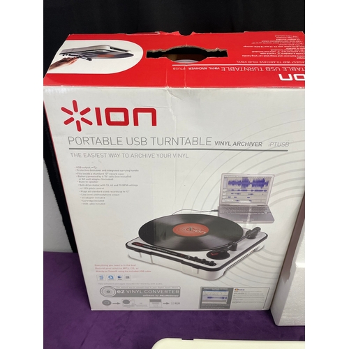 166 - Boxed Ion Record Player + Ion Cassette Archiver