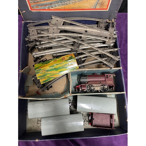 181 - Vintage Hornby Meccano Tin Plate Clockwork Train Set - O Gauge LMS 5600