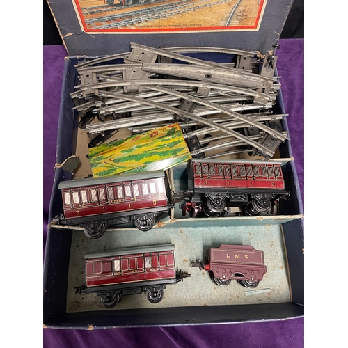 181 - Vintage Hornby Meccano Tin Plate Clockwork Train Set - O Gauge LMS 5600