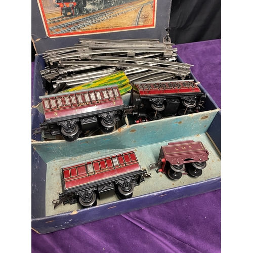 181 - Vintage Hornby Meccano Tin Plate Clockwork Train Set - O Gauge LMS 5600