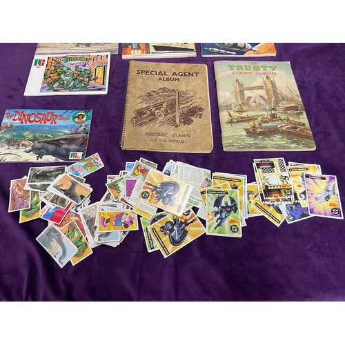 193 - Quantity of Collectable Cigarette Card Albums complete with cards, two vintage stamp albums + Loose ... 