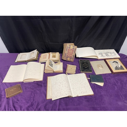 199 - Interesting lot of early 19th century diaries / journals / + 19th & early 20th century photographs o... 