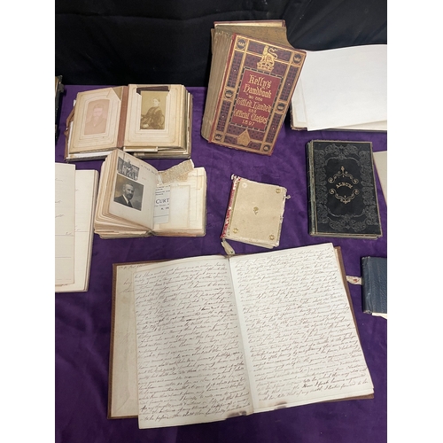 199 - Interesting lot of early 19th century diaries / journals / + 19th & early 20th century photographs o... 