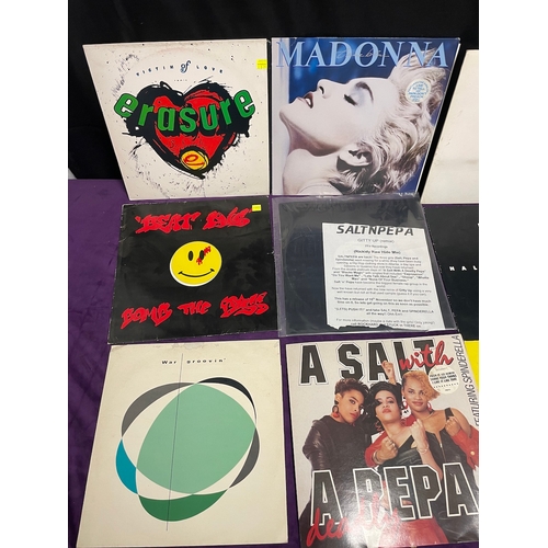 214 - Collection of Dance / POP LP's inc Erasure, Beat Dis, War Groovin, Salt & Pepa inc White label, Roza... 