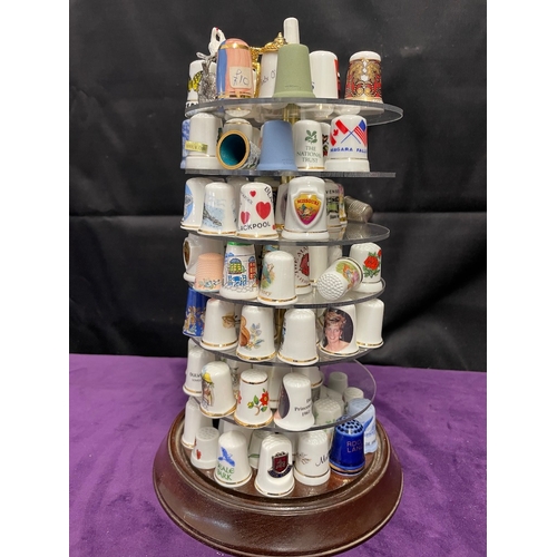 20 - Collection of collectable thimbles in glass Dome display