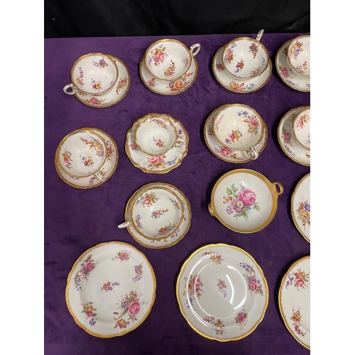 27 - Vintage 26 Piece Tea Service Hammersley Dresden Sprays + 1 other