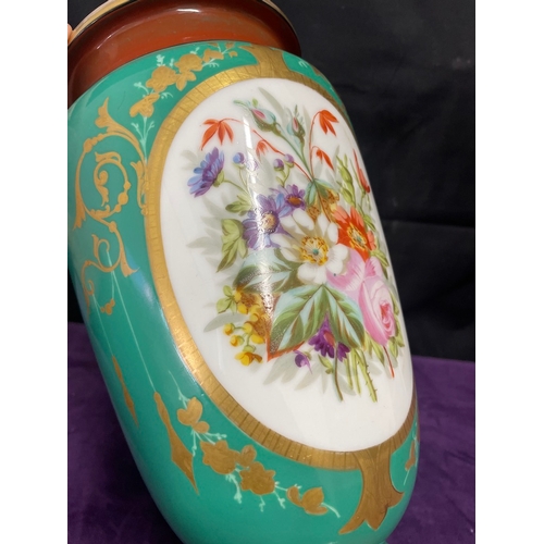 42 - Early 20th Century Hand painted vase 33cm x 15cm