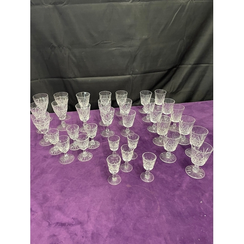 52 - Quantity of Cut Crystal Glasses / goblets