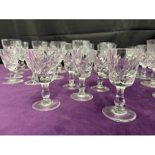 52 - Quantity of Cut Crystal Glasses / goblets