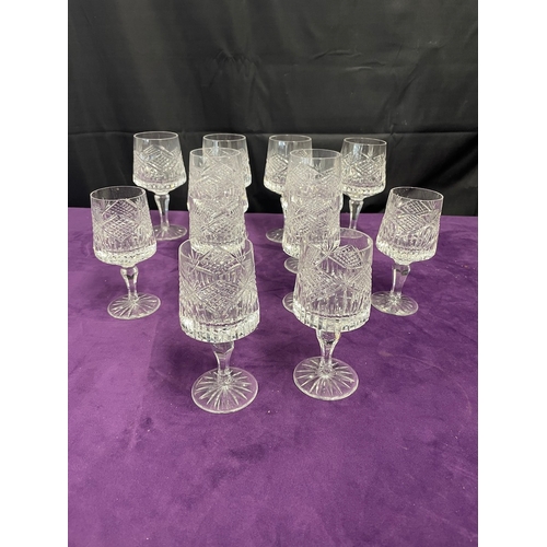 57 - Quantity of 12 Irish Tyrone very good quality cut crystal glasses