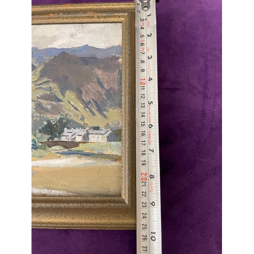 22 - Original 19th Century painter Frank Dean (1865–1947) Dwelling at foot of mountains - Framed 12