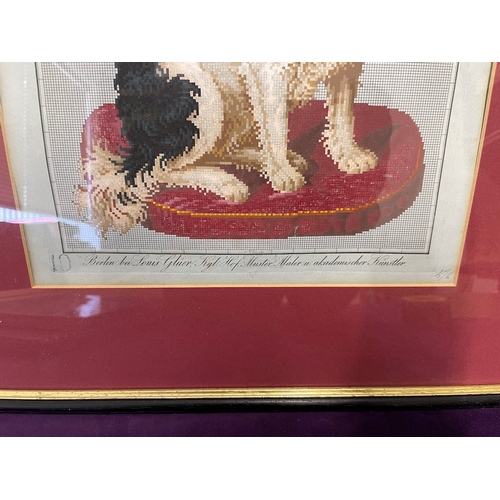 24 - 19th Century Framed Berlin Hand Painted Wool work embroidery by German Designer Louis Glüer (1820-18... 