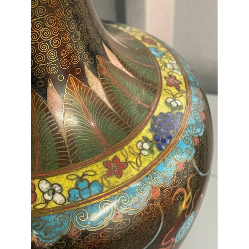 40 - Decorative Mid 20th Century Oriental Cloisonné Enamel Vase - 32cm x16cm