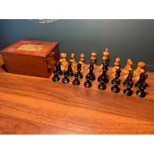 42 - Complete Late 19th Century The Staunton Chessmen Chess Set by Jaques & Son London c1890 in original ... 