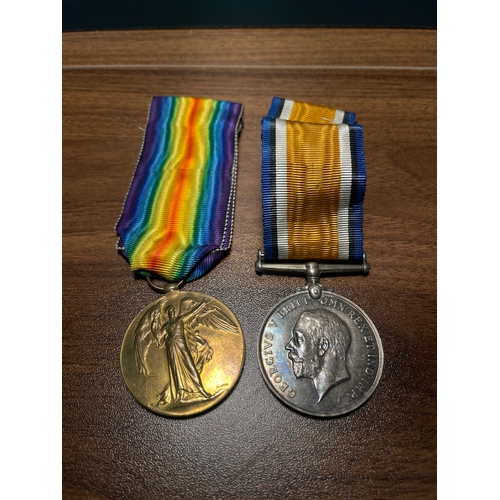 180 - Group of two WW1 Medals 2nd Lieutenant M.C Blunt  WWI War & Victory Medals