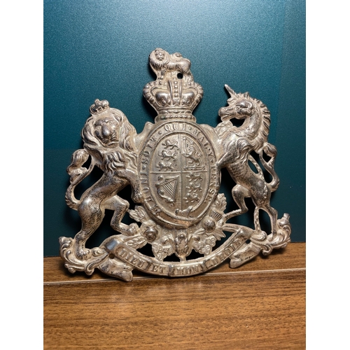 45 - Vintage Silver Plated British Household Cavalry Coat of Arms Plate 
14cm x 14cm