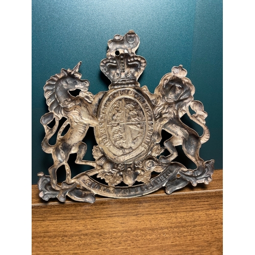 45 - Vintage Silver Plated British Household Cavalry Coat of Arms Plate 
14cm x 14cm