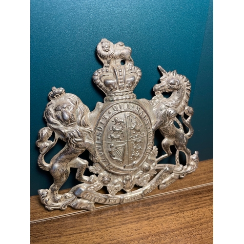 45 - Vintage Silver Plated British Household Cavalry Coat of Arms Plate 
14cm x 14cm