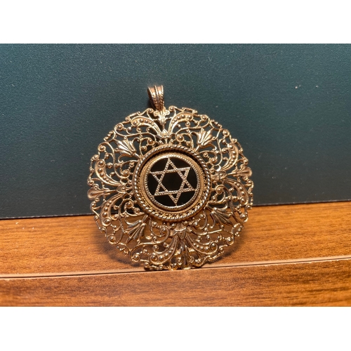 191 - 9ct Yellow Gold Star of David Pendant - 15.6g