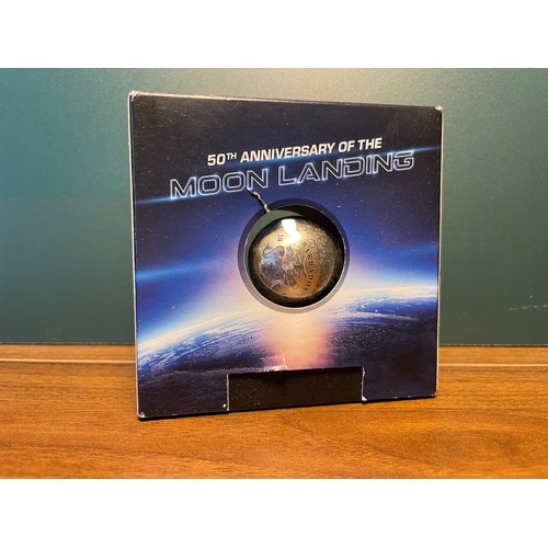 2019 Barbados Silver Spherical $5 coin "Moon Landing Anniversary" in Case