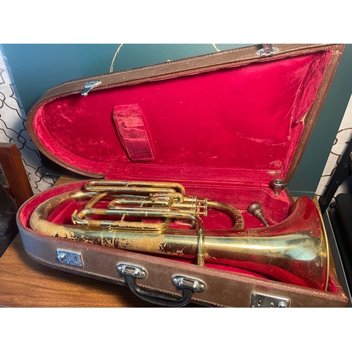 227 - Vintage Brass Lark Tuba M4051 in case