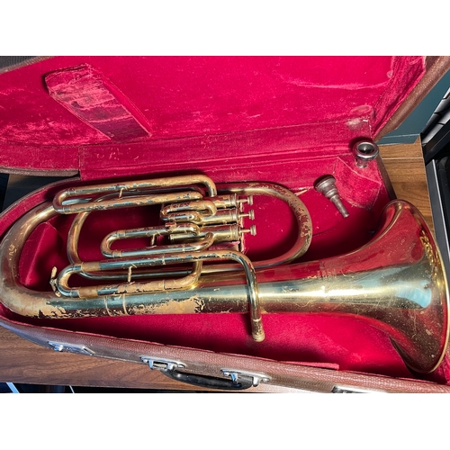 227 - Vintage Brass Lark Tuba M4051 in case